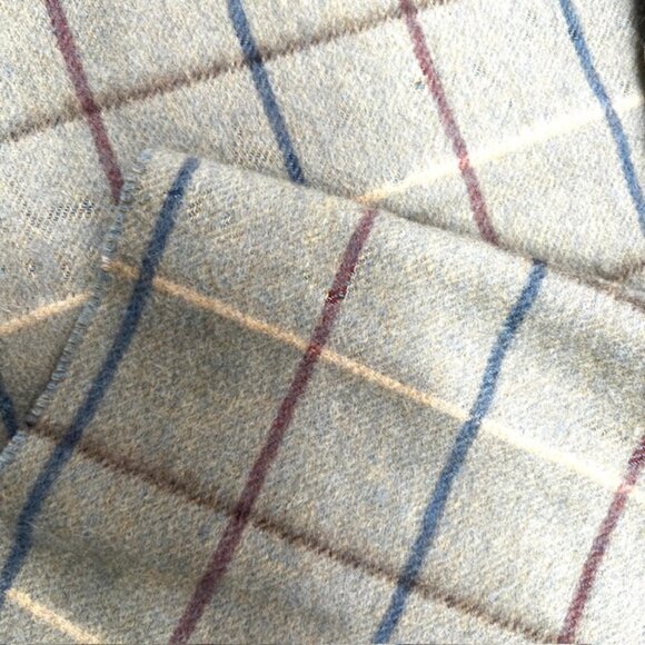 Vintage-Burberrys of London Men/Women   100% Cashmere Olive Checked  68"x12" (5 - Picture 9 of 10